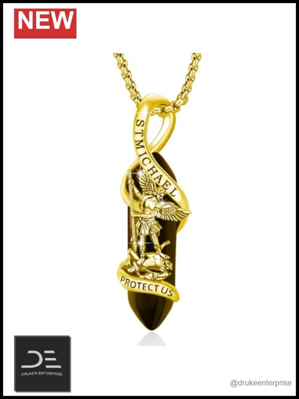 Saint Michael Medal Necklace 925 Sterling Silver Religious Gift Pendant
